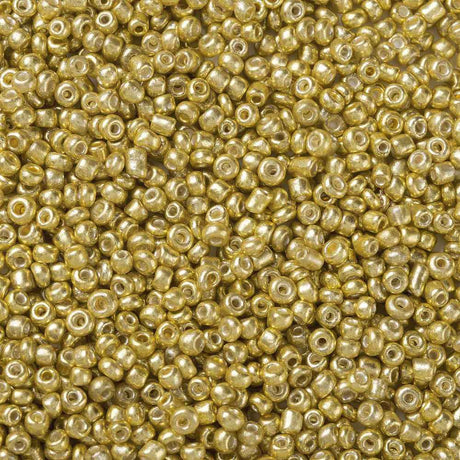 Seed Beads – Metallic Guld, Runde (2mm) 450g - Uniq Perler - 114260