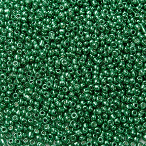 Seed Beads – Metallic Havgrøn, Runde (2mm) 450g - Uniq Perler - 126369
