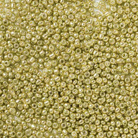 Seed Beads – Metallic Lys Guld, Runde (2mm) 450g - Uniq Perler - 126365