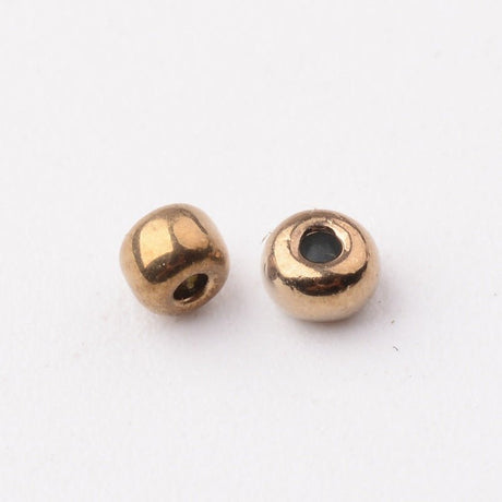 Seed Beads – Metallic Mørk Guld (12/0, 2mm) 450g - Uniq Perler - 126430