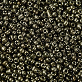 Seed Beads – Metallic Mørk Olivengrøn, Runde (2mm) 450g - Uniq Perler - 126357
