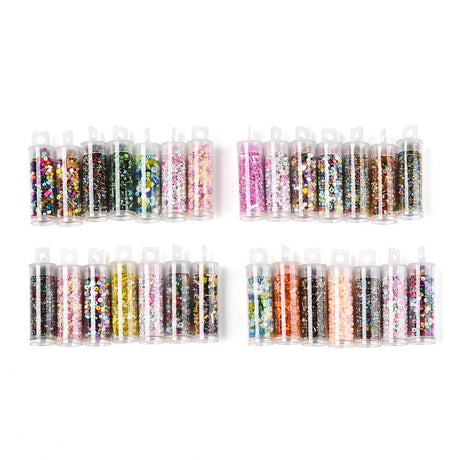 Seed Beads – Mix Farver Og Størrelser (1 - 7mm) 7 Glas - Uniq Perler - 115057
