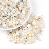 Seed Beads – Mix Hvide/Beige Farver (1,8–9,2mm) 20g - Uniq Perler - 115226