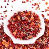 Seed Beads – Mix Røde Farver (2,5–10mm) 20g - Uniq Perler - 115224