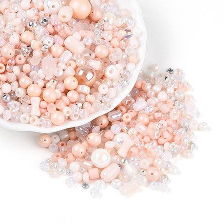 Seed Beads – Mix Rosa Farver (1,8–9,2mm) 20g - Uniq Perler - 115227