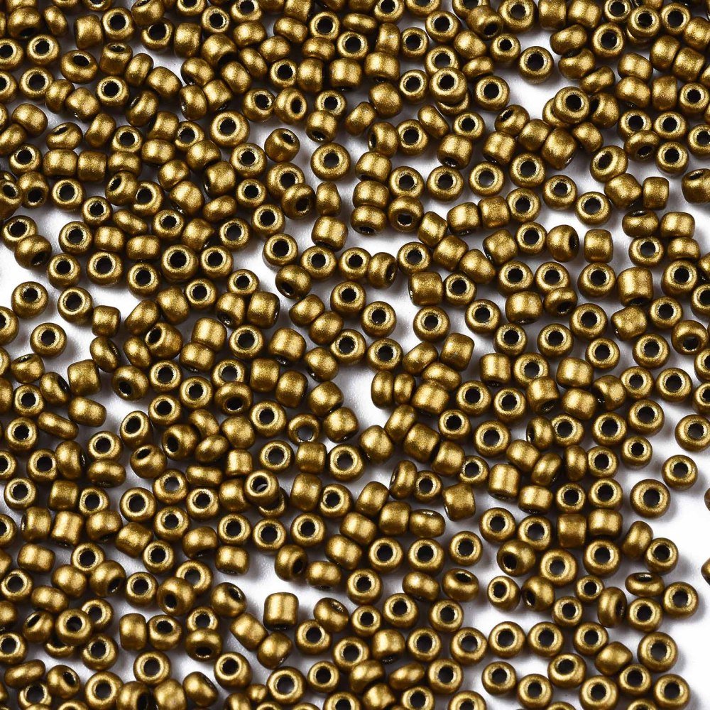 Seed Beads, Mørk guld, 2mm, (20gram) - Uniq Perler - 