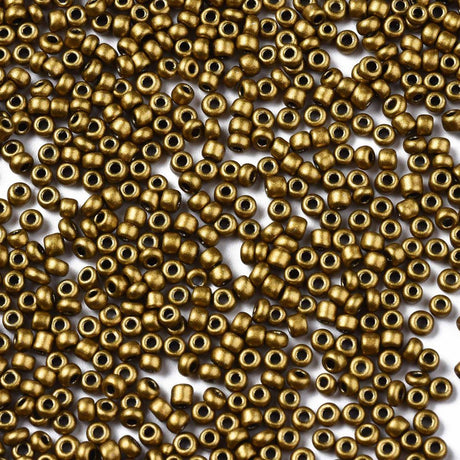 Seed Beads, Mørk guld, 2mm, (20gram) - Uniq Perler - 