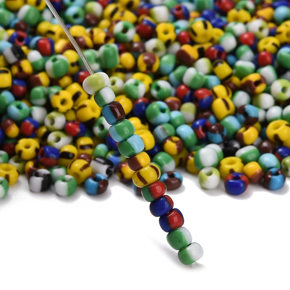 Seed Beads, Multifarvet, Stribet,( 2mm, 20gr) - Uniq Perler - 111798