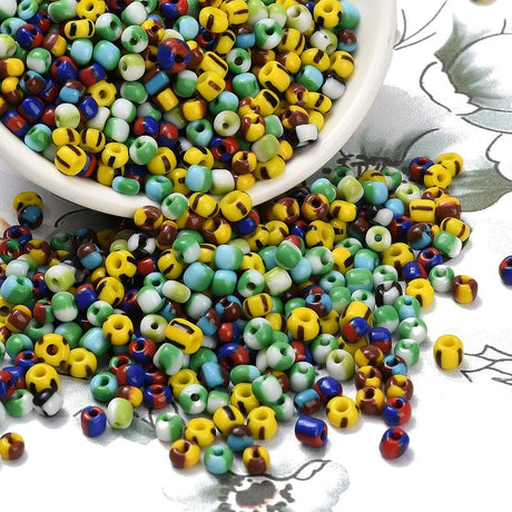 Seed Beads, Multifarvet, Stribet,( 2mm, 20gr) - Uniq Perler - 111798