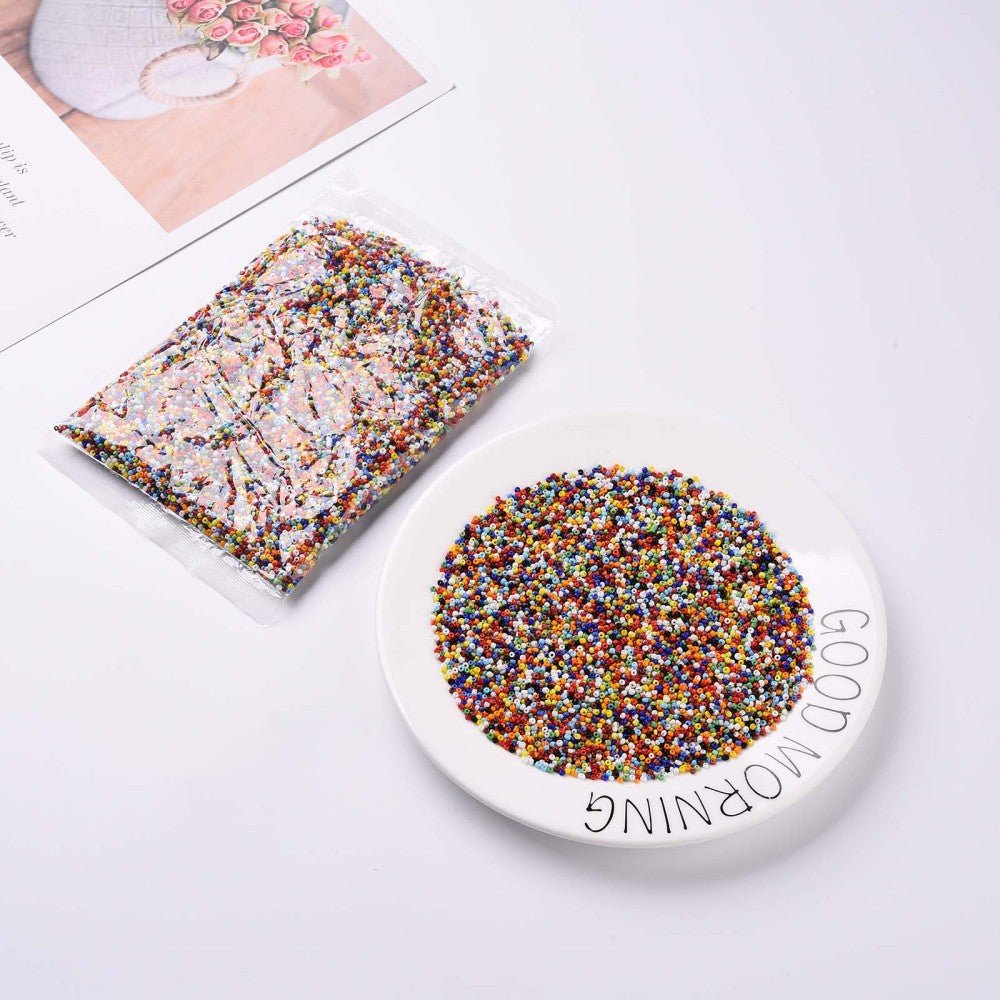 Seed Beads – Opaque, Farve Mix, Runde (12/0, 2mm) 450g - Uniq Perler - 126407