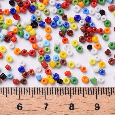Seed Beads – Opaque, Farve Mix, Runde (12/0, 2mm) 450g - Uniq Perler - 126407