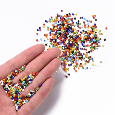 Seed Beads – Opaque, Farve Mix, Runde (12/0, 2mm) 450g - Uniq Perler - 126407