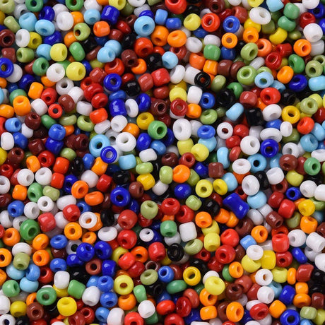 Seed Beads – Opaque, Farve Mix, Runde (12/0, 2mm) 450g - Uniq Perler - 126407