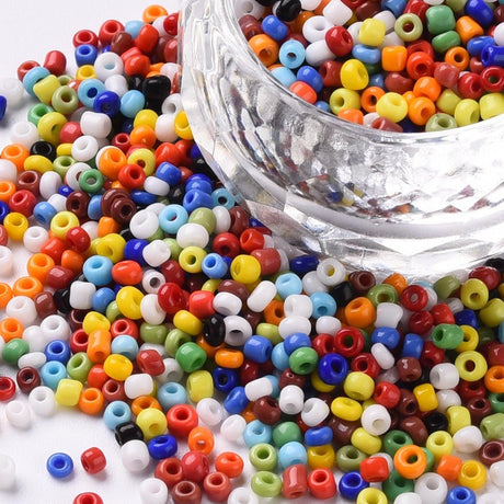 Seed Beads – Opaque, Farve Mix, Runde (12/0, 2mm) 450g - Uniq Perler - 126407