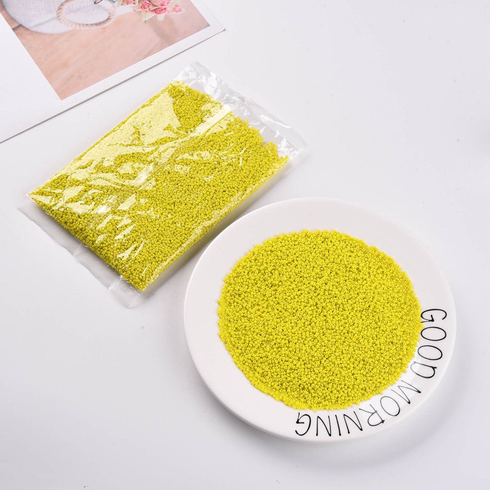 Seed Beads – Opaque, Gul, Runde (12/0, 2mm) 450 g - Uniq Perler - 126422
