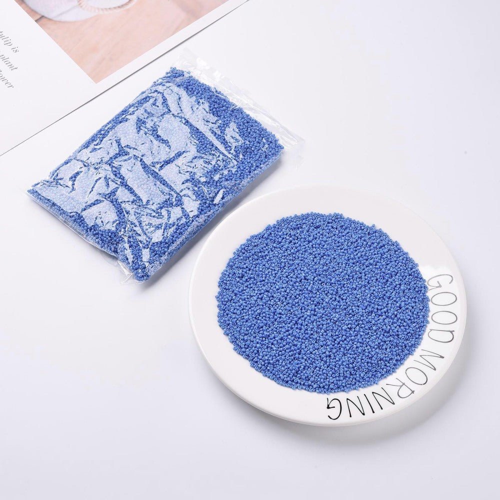 Seed Beads – Opaque Kornblomstblå, Runde (12/0, 2mm) Ca. 450gr - Uniq Perler - 126426