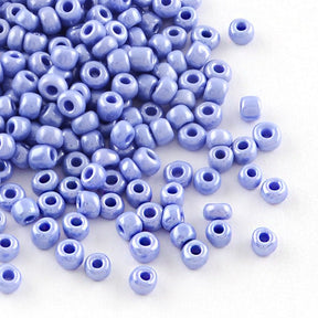 Seed Beads – Opaque Luster, Kornblomstblå, Runde (12/0, 2mm) 450 g - Uniq Perler - 126414