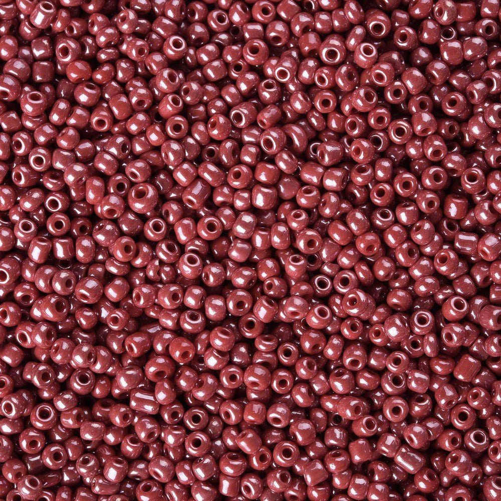 Seed Beads – Opaque Luster, Rød, Runde (12/0, 2mm) 450 g - Uniq Perler - 126404