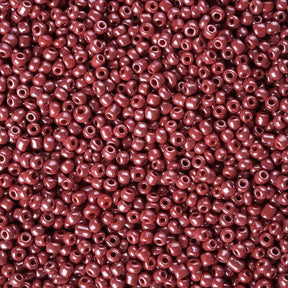 Seed Beads – Opaque Luster, Rød, Runde (12/0, 2mm) 450 g - Uniq Perler - 126404