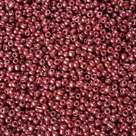 Seed Beads – Opaque Luster, Rød, Runde (12/0, 2mm) 450 g - Uniq Perler - 126404