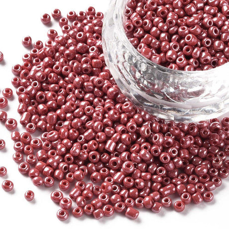 Seed Beads – Opaque Luster, Rød, Runde (12/0, 2mm) 450 g - Uniq Perler - 126404