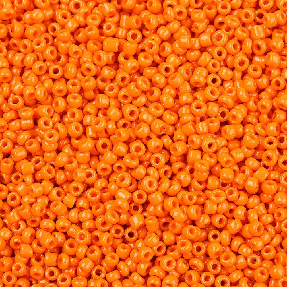 Seed Beads – Opaque, Mørk Orange, Runde (12/0, 2mm) 450 g - Uniq Perler - 126413