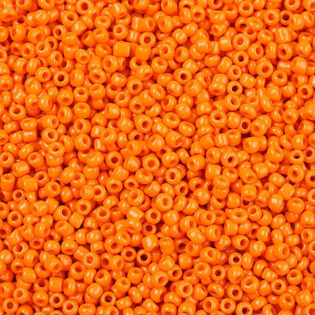 Seed Beads – Opaque, Mørk Orange, Runde (12/0, 2mm) 450 g - Uniq Perler - 126413