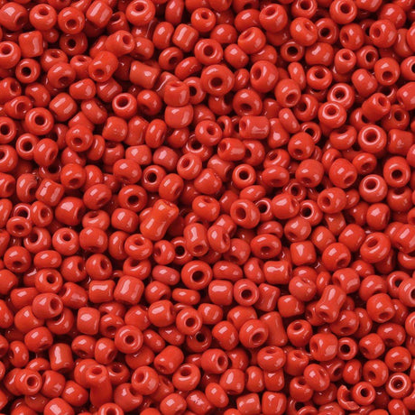 Seed Beads – Opaque, Rød, Runde (12/0, 2mm) 450 g - Uniq Perler - 126411
