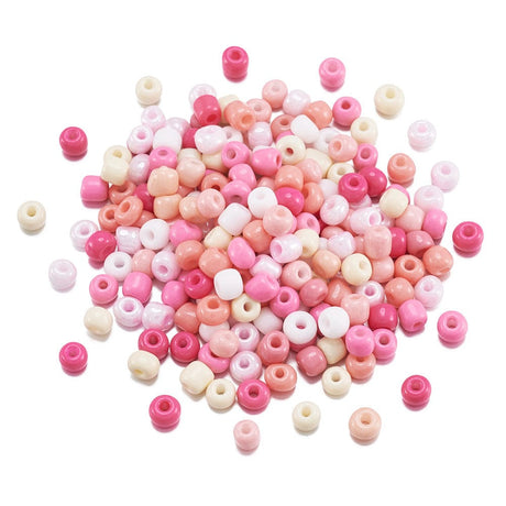 Seed Beads, Pink Mix, 4 - 4,5mm, (Ca. 2400 Stk Perler.) - Uniq Perler - 115143