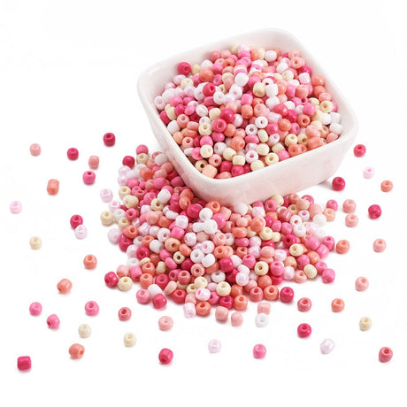 Seed Beads, Pink Mix, 4 - 4,5mm, (Ca. 2400 Stk Perler.) - Uniq Perler - 115143