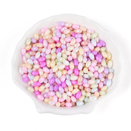 Seed Beads – Rice, Mix Farver (4x7mm) 50g - Uniq Perler - 115331