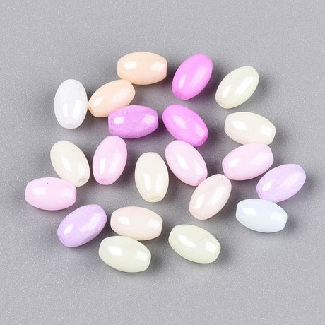 Seed Beads – Rice, Mix Farver (4x7mm) 50g - Uniq Perler - 115331