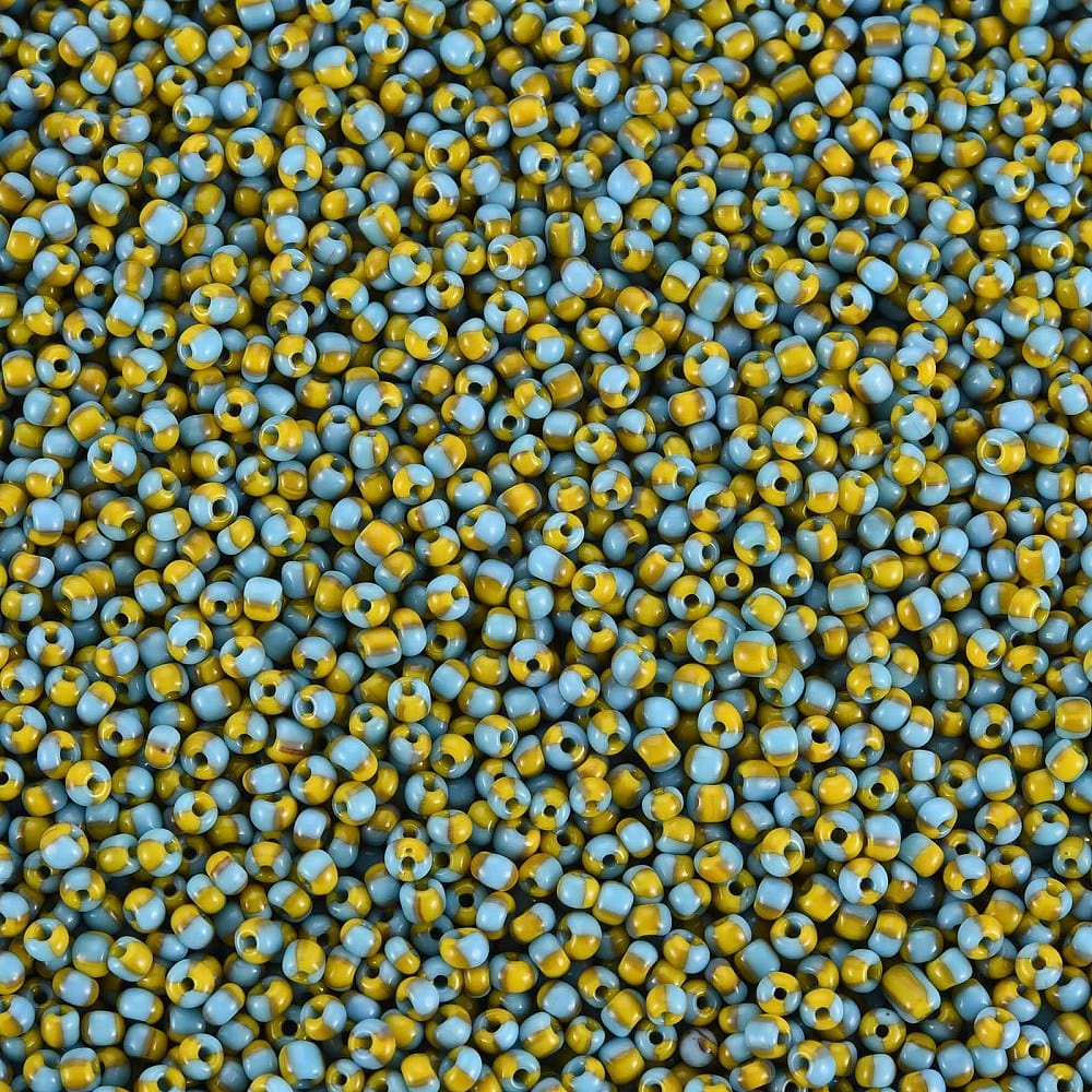 Seed Beads, To - Farvet Blå/Gul, 2mm, 12/0 - Uniq Perler - 0000014584