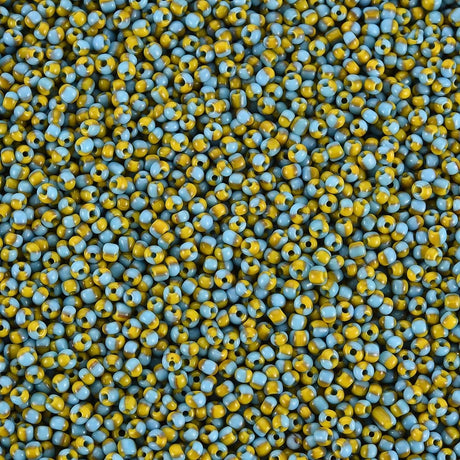 Seed Beads, To - Farvet Blå/Gul, 2mm, 12/0 - Uniq Perler - 0000014584