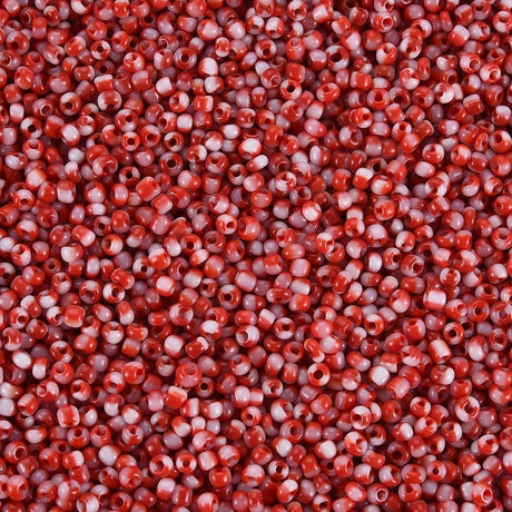 Seed Beads, To - Farvet Rød/Hvid,(2mm,)12/0 - Uniq Perler - 0000014583