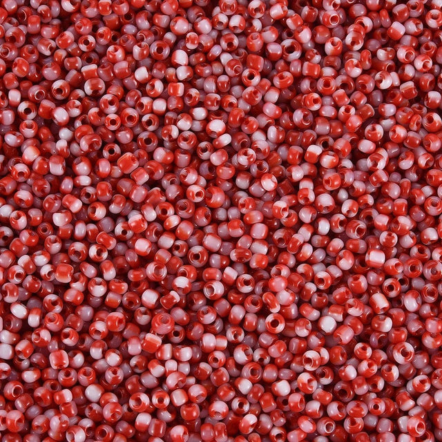 Seed Beads, To - Farvet Rød/Hvid,(2mm,)12/0 - Uniq Perler - 0000014583