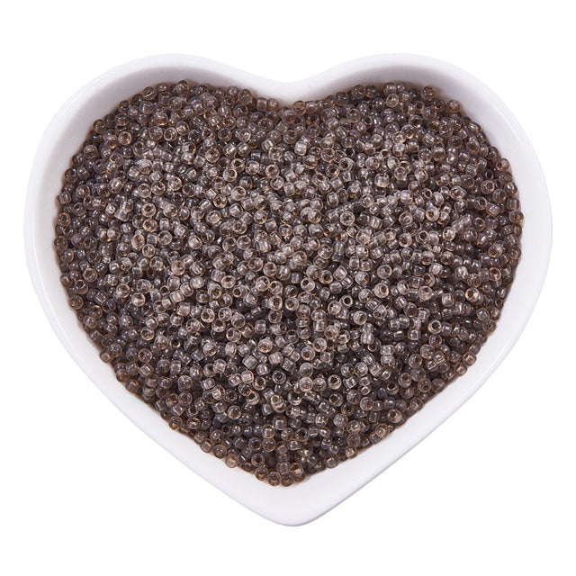 Seed Beads – Transparent Brun, Runde (2mm), 11200 stk. - Uniq Perler - 126378