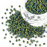 Seed Beads, Tre - Farvet Gul/Blå/Grøn, 2mm, 12/0 - Uniq Perler - 0000014582