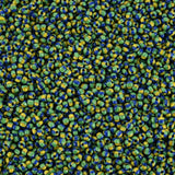 Seed Beads, Tre - Farvet Gul/Blå/Grøn, 2mm, 12/0 - Uniq Perler - 0000014582