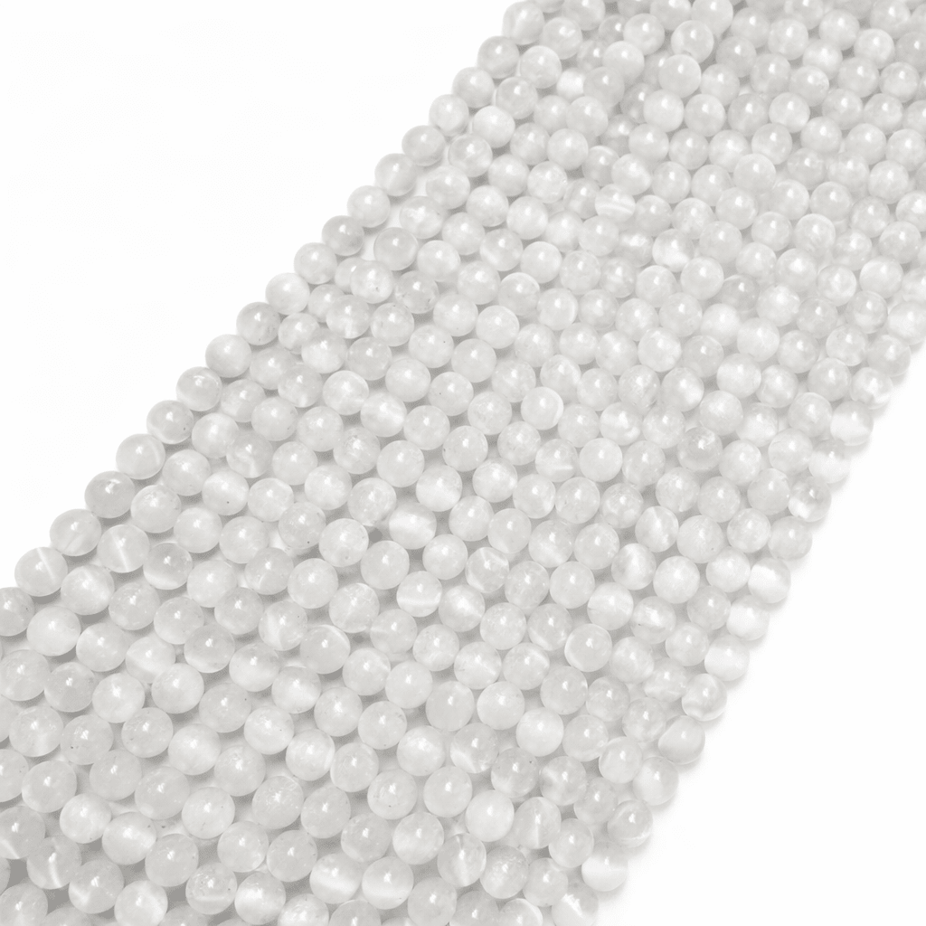 Selenit – Hvid/Klar, Runde (10mm) - Uniq Perler - 118257
