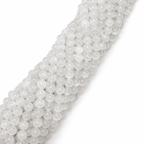 Selenit – Hvid/Klar, Runde (10mm) - Uniq Perler - 118257
