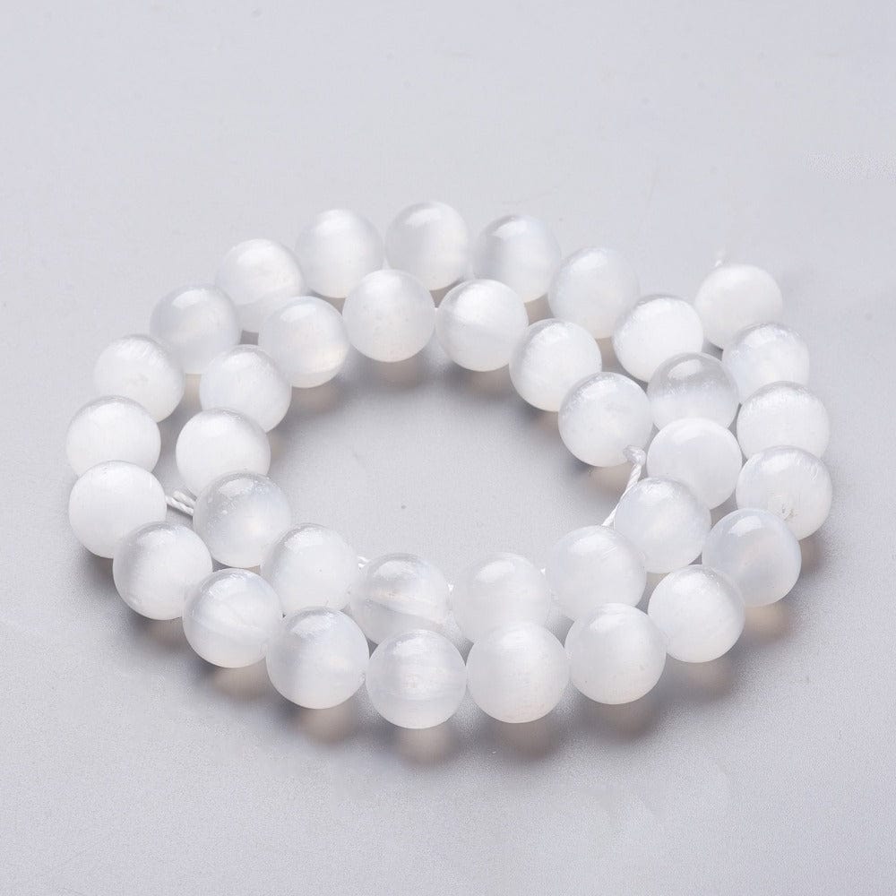 Selenit – Hvid/Klar, Runde (Grade B, 8 - 8,5mm) - Uniq Perler - 115378