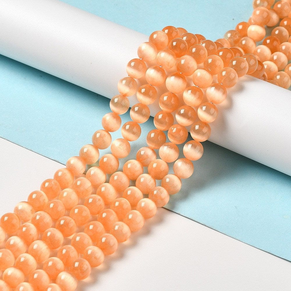 Selenit – Orange, Rund (8mm) - Uniq Perler - 113061