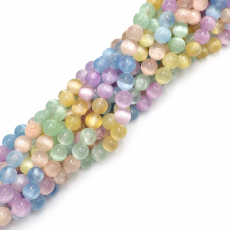 Selenit Perler – Farve Mix, Runde, (8mm) - Uniq Perler - 117907