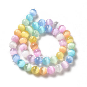 Selenit Perlen – Farb-Mix, Rund (8mm) - Uniq Perler - 915067