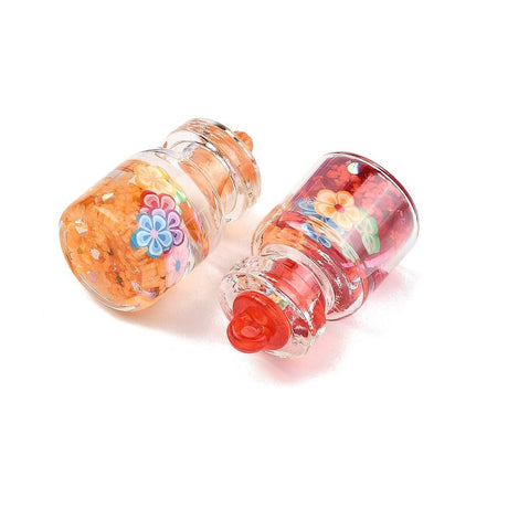 Selvlysende Flaske Vedhæng – Mix (27mm, 6 stk) - Uniq Perler - 117584