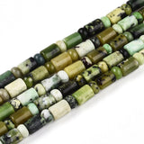 Serpentin Perler, Grønt Mix, Rør og Rondel, 8,5x6mm og (5,5x4mm) - Uniq Perler - 743183
