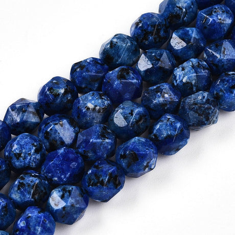 Sesam Jaspis - Blå, Facetteret, Star Cut (7 - 8x6 - 7mm) - Uniq Perler - 114482