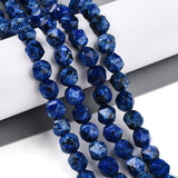 Sesam Jaspis - Blå, Facetteret, Star Cut (7 - 8x6 - 7mm) - Uniq Perler - 114482