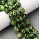 Sesame Jaspis Perler – Facetteret Risform (9,5x8mm) - Uniq Perler - 115787